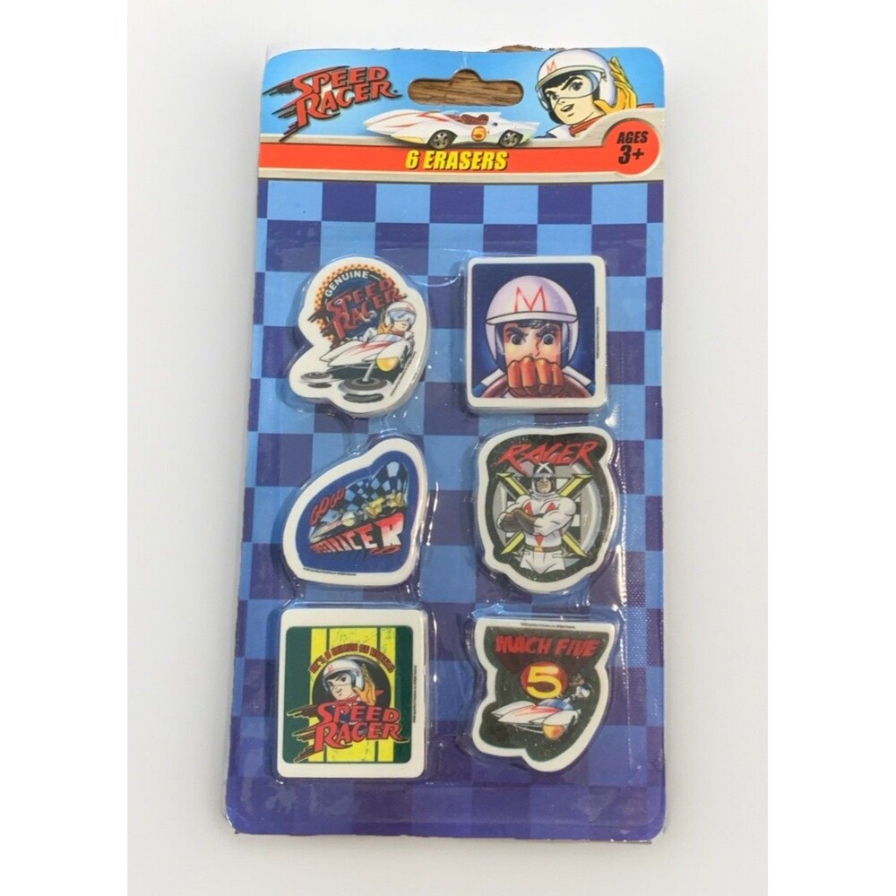 2008 Speed Racer Erasers 6-Pack NEW on Card Innovative Designs